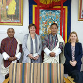 DAAD-Generalsekretärin Dorothea Rüland traf an der Royal University of Bhutan unter anderen Vice Chancellor Dasho Nidup Dorji